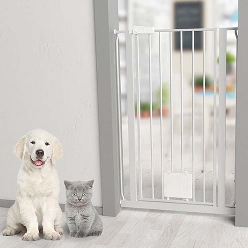 Puerta de seguridad para perros y mascotas, barrera de seguridad