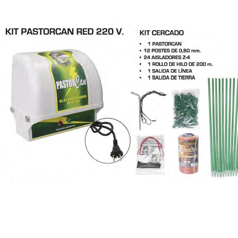 Kit Pastorcan Red 220 V Pastor eléctrico para perros