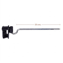 Aislador separador Z-63 con varilla 21 cm y tirafondo para cercado eléctrico en postes de madera