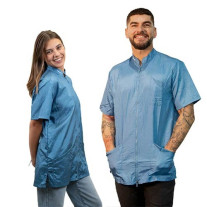 Bata peluquería canina New Lavezzi azul profesional