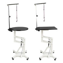 Mesa neumática Mini giratoria para razas pequeñas en peluquería canina