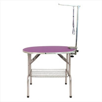 Mesa plegable oval morada para razas pequeñas y medianas