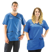 Bata peluquería Fiori AZUL TALLA XXXL