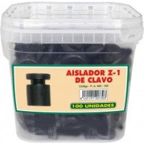 Aislador Z-1 rosca-madera. Cubilete 100 unidades.