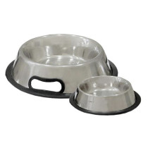 Comedero bebedero inoxidable con asas para perros