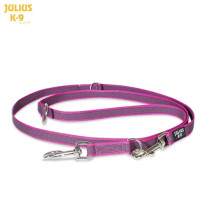 Correa perros Ramal bandolera de goma entretejida rosa de Julius K9