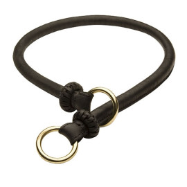 Collar de cuero grueso de lazo cosido a mano con topes decorativos