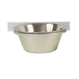 Comedero cromado para sujetar en la pared para perros