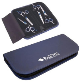 Estuche Ibáñez para 4 tijeras Azul peluquería canina