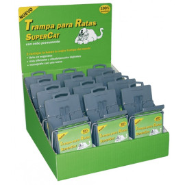 Expositor de 12 Trampas para ratas eficaz Supercat con cebo permanente