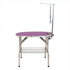 mesa-plegable-oval-morada-peluqueria-canina