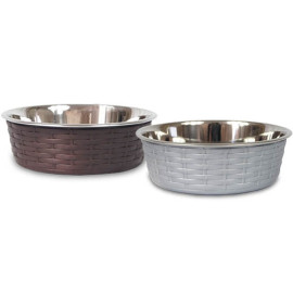 Comedero Acero inox.  Picnic CHOCOLATE 850 ML.