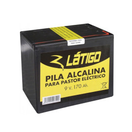 Pila Látigo Alcalina 9 V. 170 A/h. para pastor eléctrico