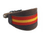 Collar de cuero bandera España artesano para teckel y podenco 