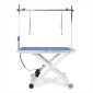 Mesa eléctrica Elegance azul con ruedas para peluquería canina