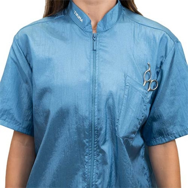 bata-profesional-antipelo-peluqueria-canina-azul