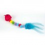 Ratón arcoíris con plumas juguete para gatos